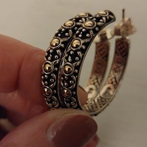 COPY - Vintage John Hardy Jaisalmer Dot  Large Hoop earrings.